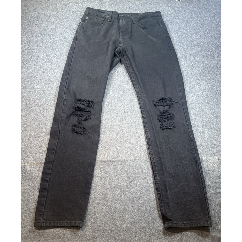 Levi's 512‎ Slim Taper Black Distressed Jeans 31x32